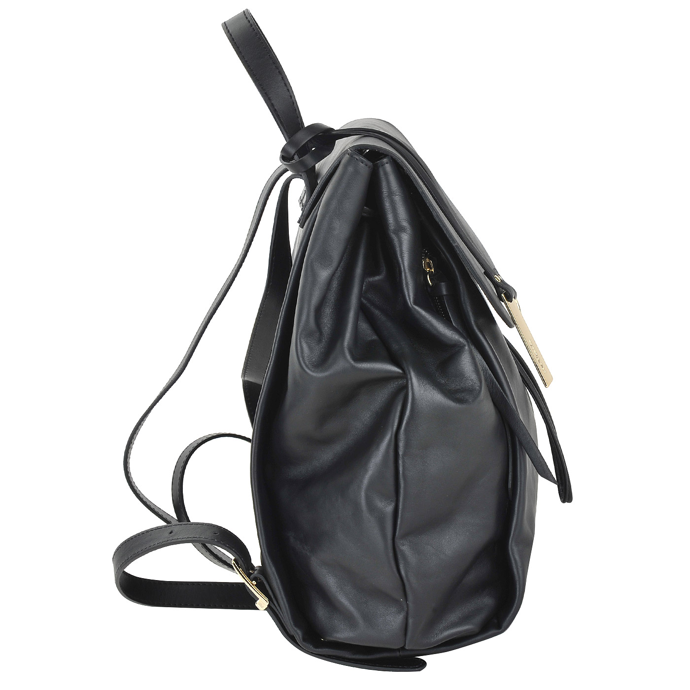 Женский объемный рюкзак из черной мягкой кожи Ripani Lime