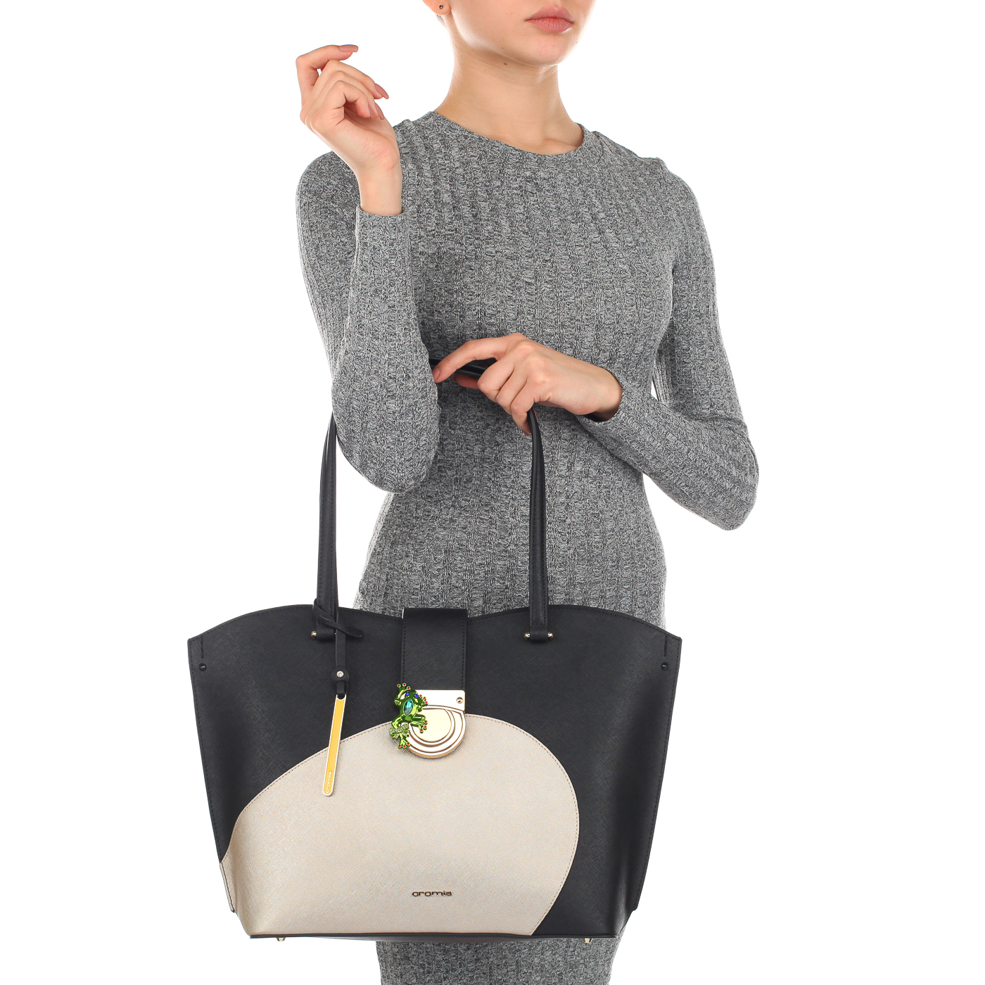 Женская сумка с длинными ручками Cromia Sunrise 1403706_nero/oro ...