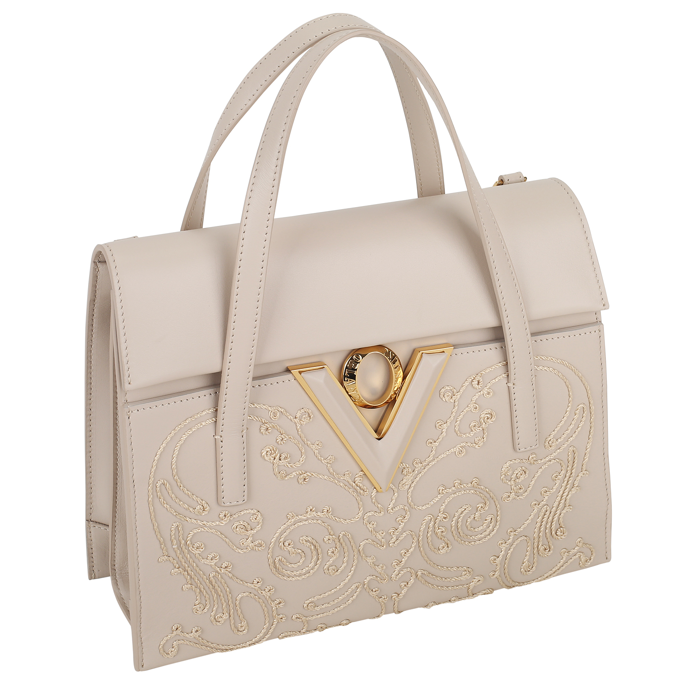 Кожаная сумка с вышивкой Valentino Orlandi Kara