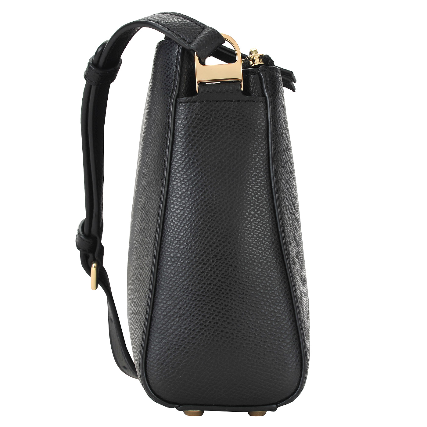 Классическая женская сумка из черной кожи DKNY Cross hatch