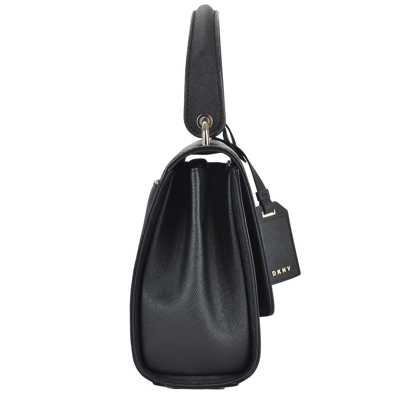 Женская сумочка из сафьяновой черной кожи с плечевым ремешком DKNY Soft Saffiano