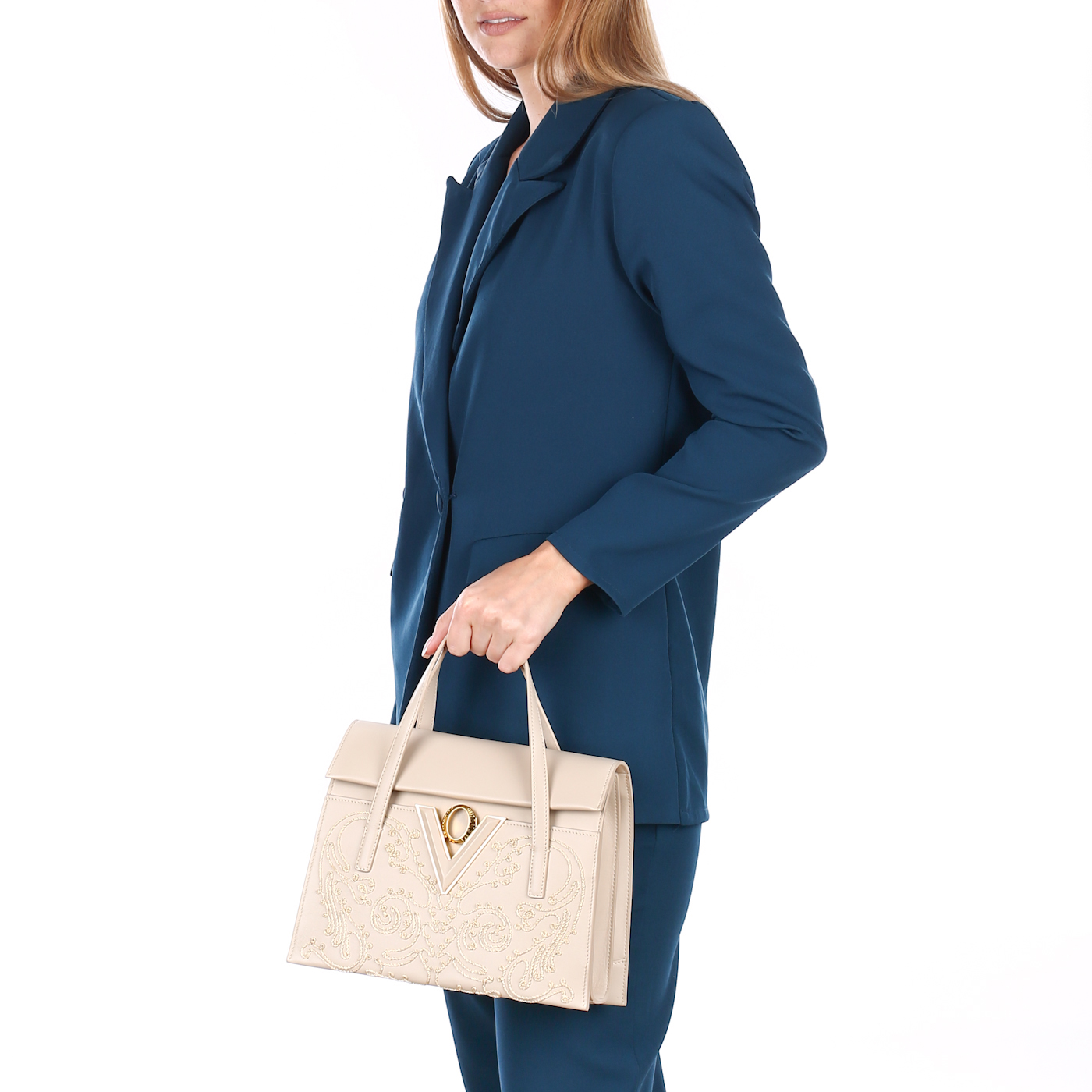 Кожаная сумка с вышивкой Valentino Orlandi Kara