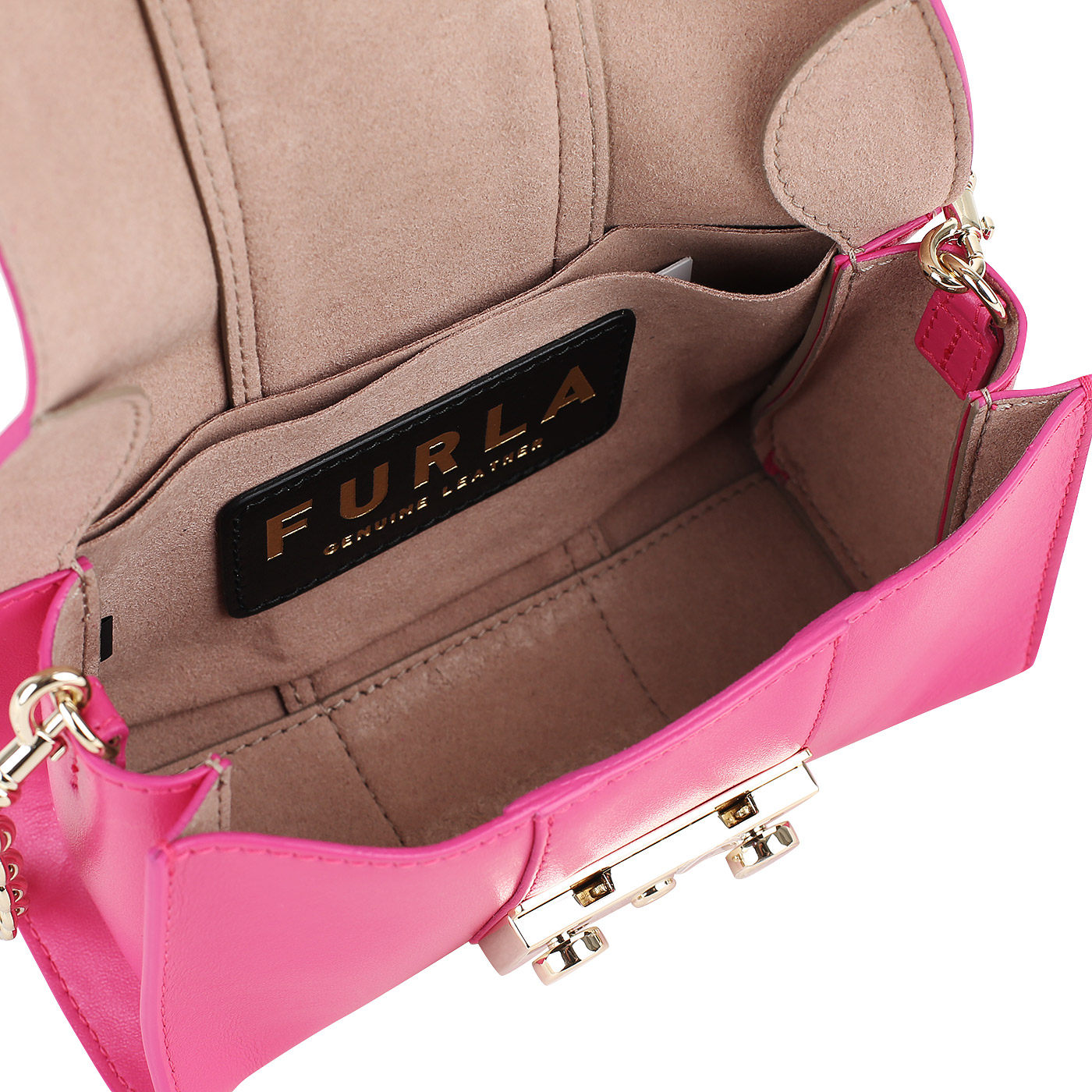 Кожаная сумка с цепочкой Furla Metropolis