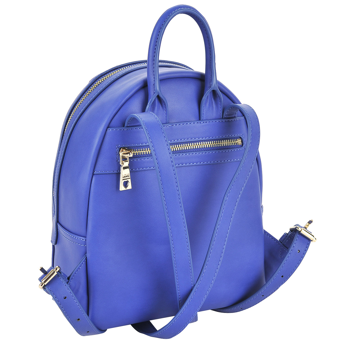 Синий женский рюкзак с аппликацией и съемным брелоком Love Moschino Girls  and  hearts