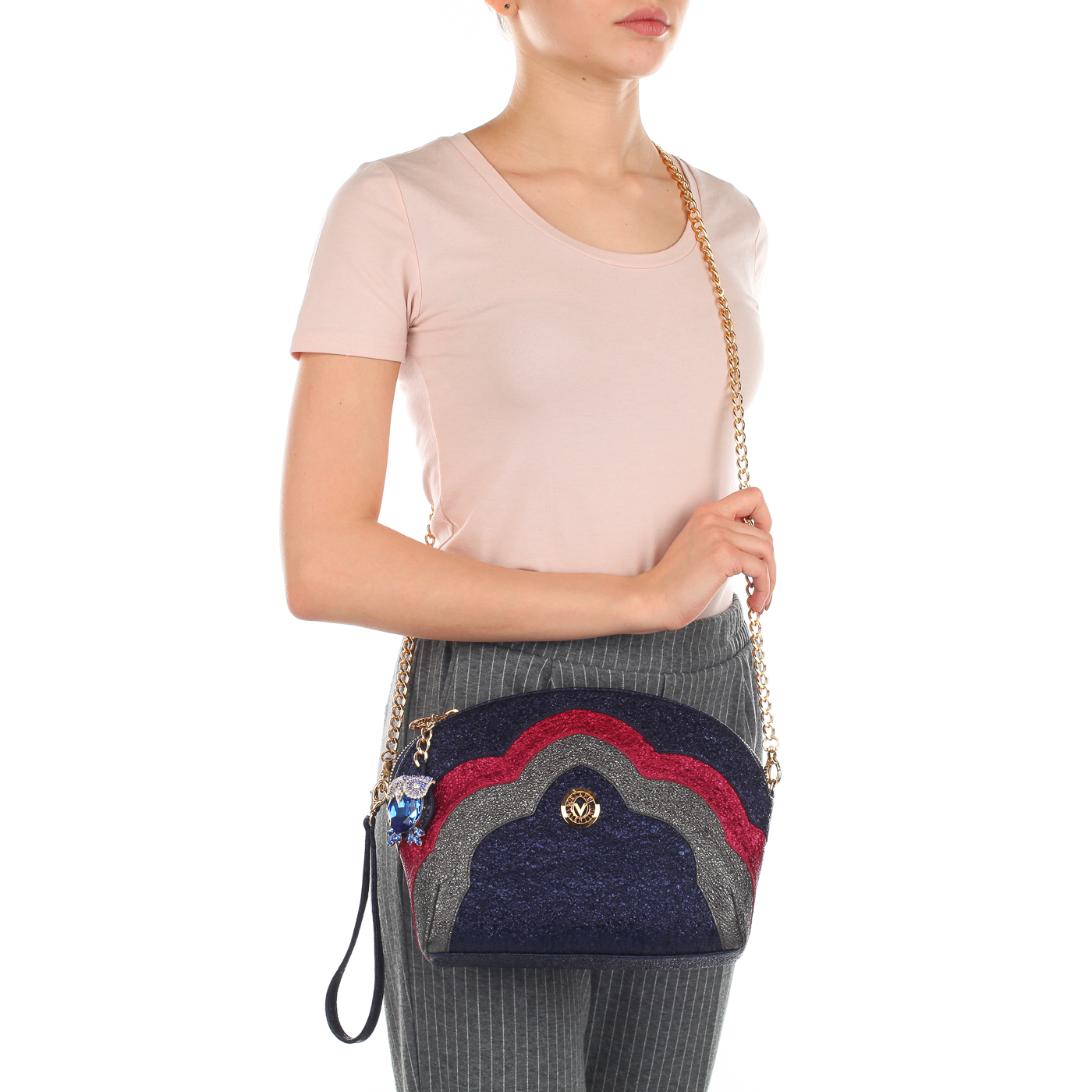 Женская кожаная сумочка с плечевой цепочкой Valentino Orlandi 