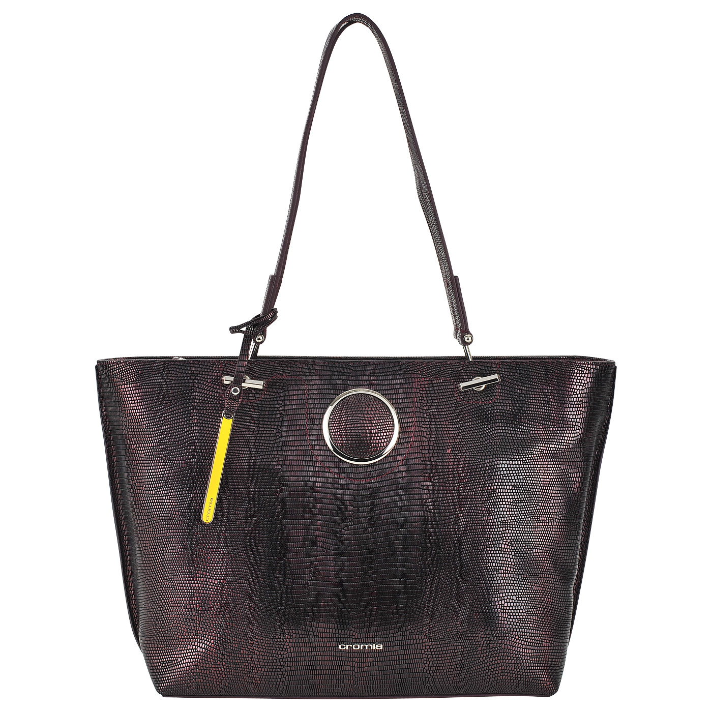 Cromia Вместительная кожаная сумка с выделкой под рептилию