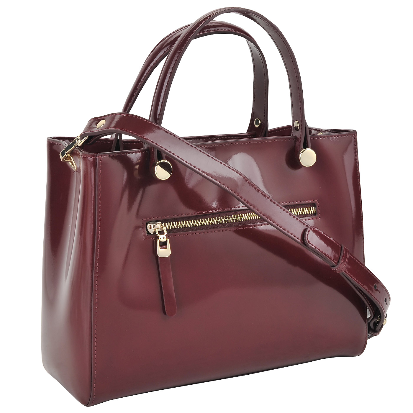 Женская бордовая сумка из лакированной кожи Aurelli 