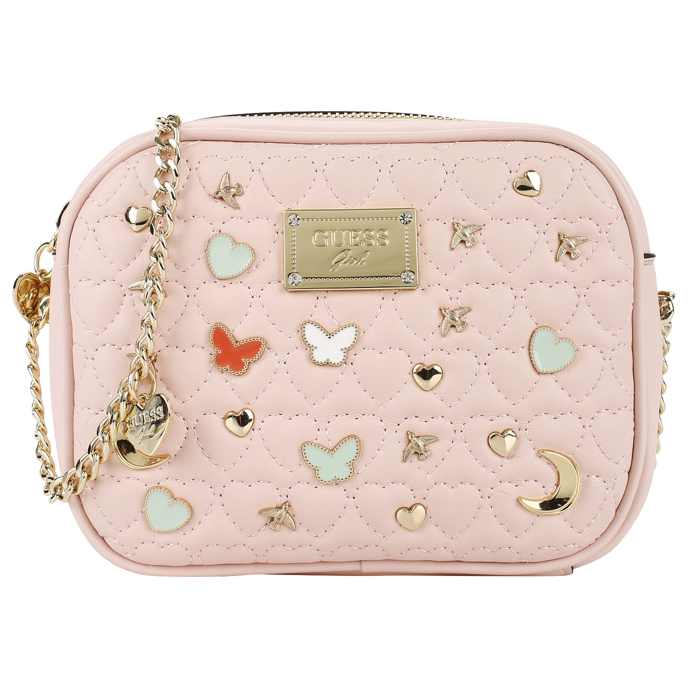 Guess Розовая сумочка с цепочкой через плечо
