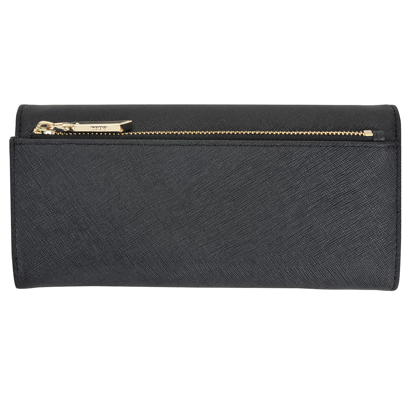 Женское портмоне из сафьяновой черной кожи DKNY Saffiano