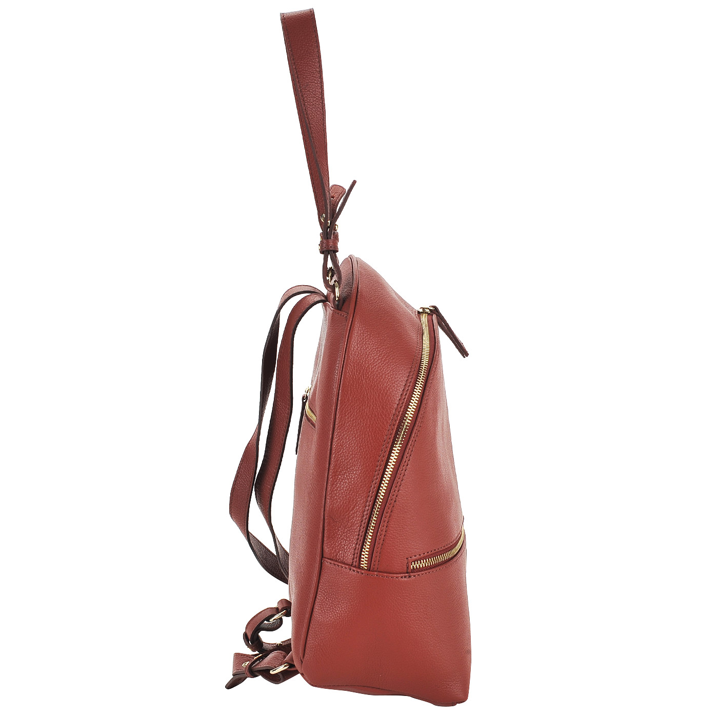 Вместительный бордовый рюкзак из натуральной кожи Marina Creazioni 