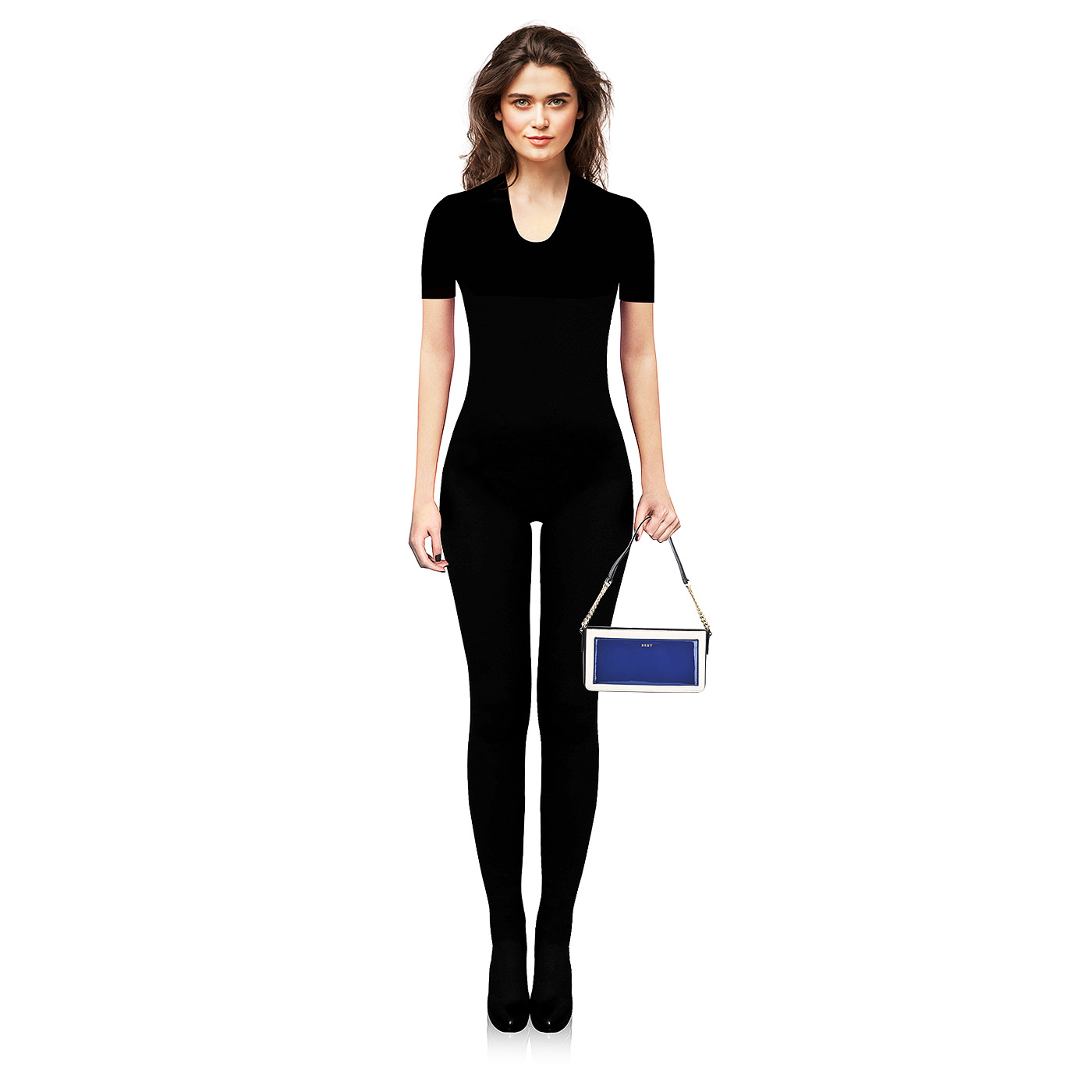 Женская кожаная сумка через плечо DKNY Patent leather Colorblock