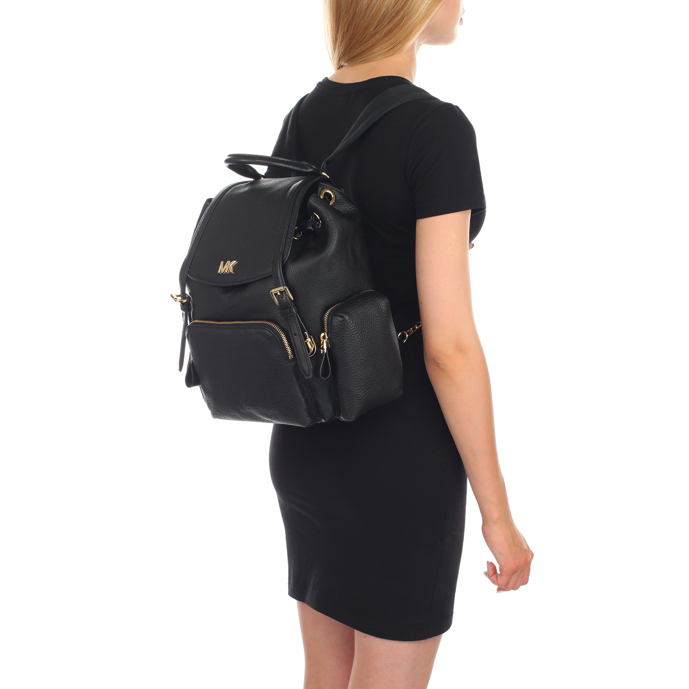 Черный кожаный рюкзак Michael Kors Mott