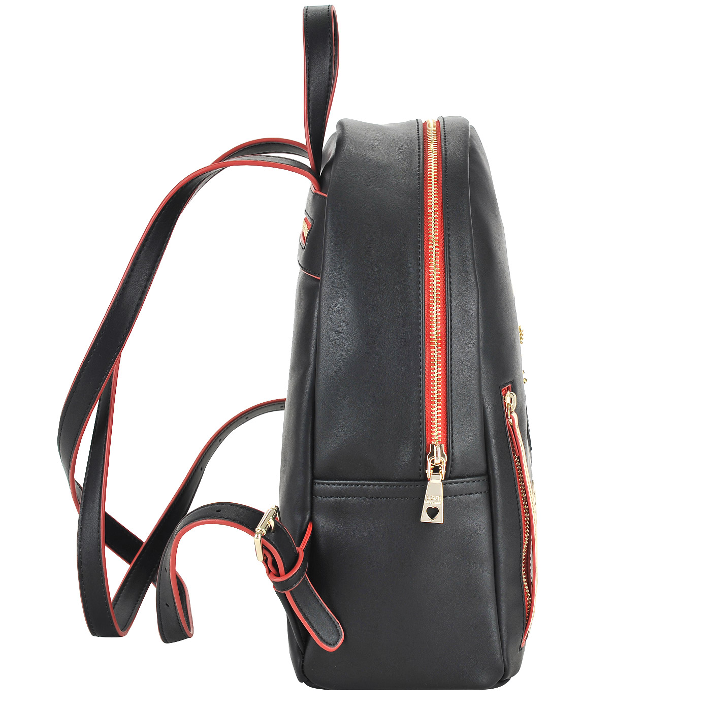 Вместительный женский рюкзак черного цвета с аппликацией Love Moschino Charming bag