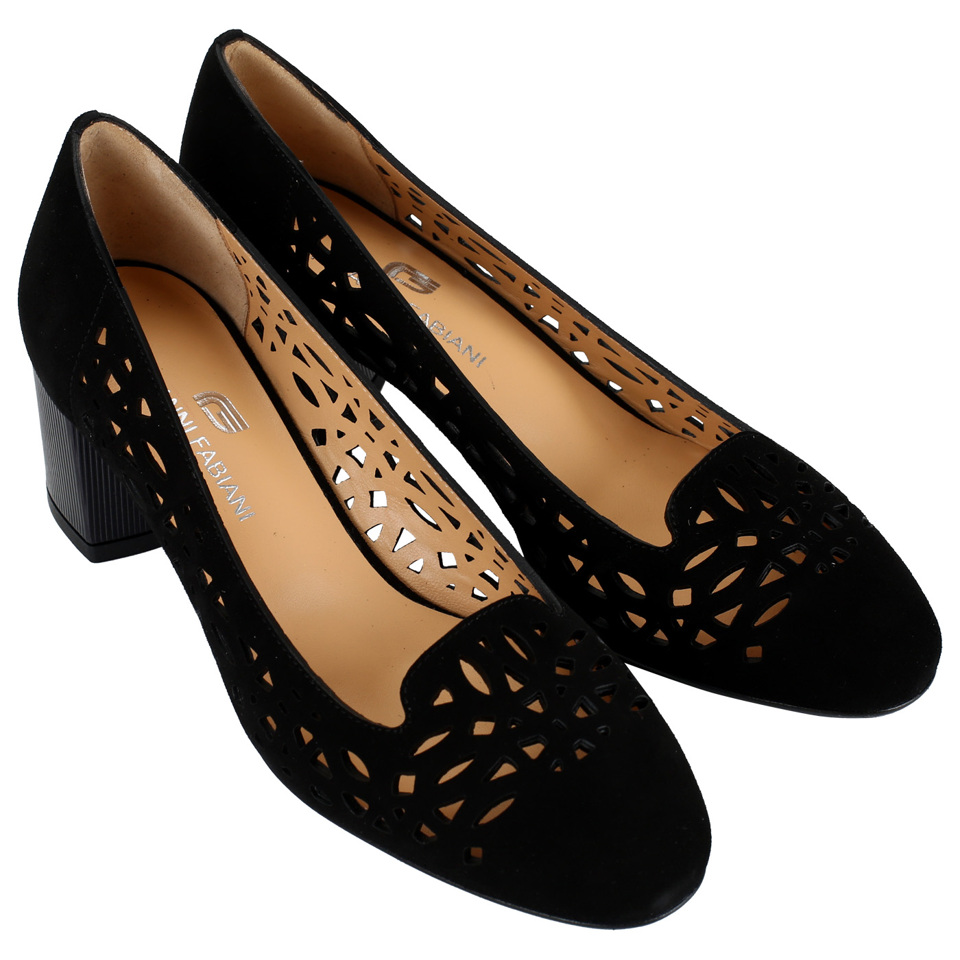 Замшевые женские туфли с перфорацией Giovanni Fabiani G4597_nero*40-i ...