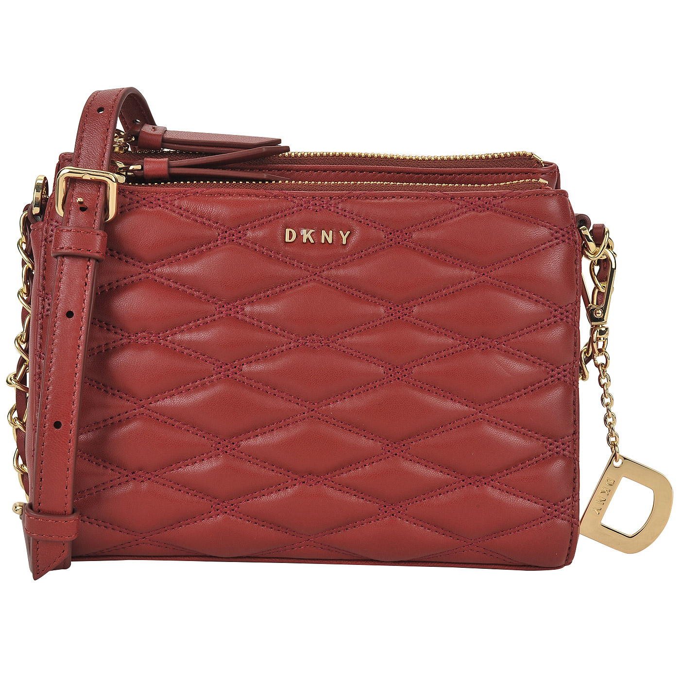 DKNY Женская стеганая сумка из красной кожи
