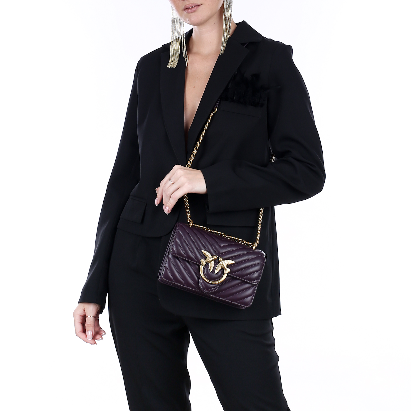 Сумка через плечо с цепочкой Pinko Chevron