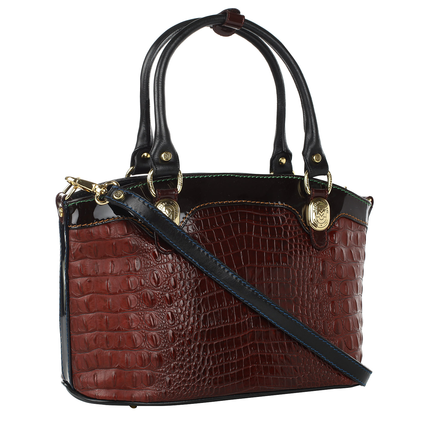 Женская сумка с отделкой под крокодиловую кожу Marino Orlandi 
