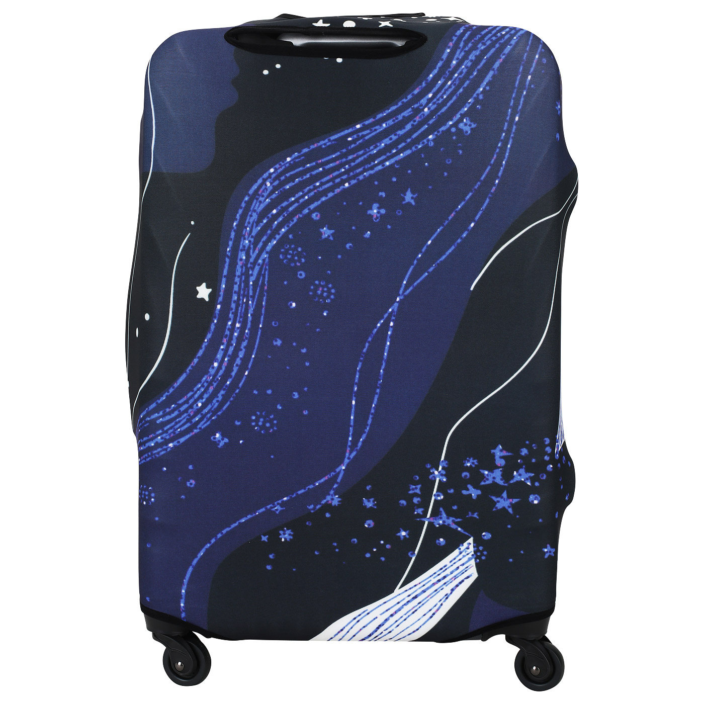 Легкий чехол для чемодана Eberhart Diagonal Purple Waves