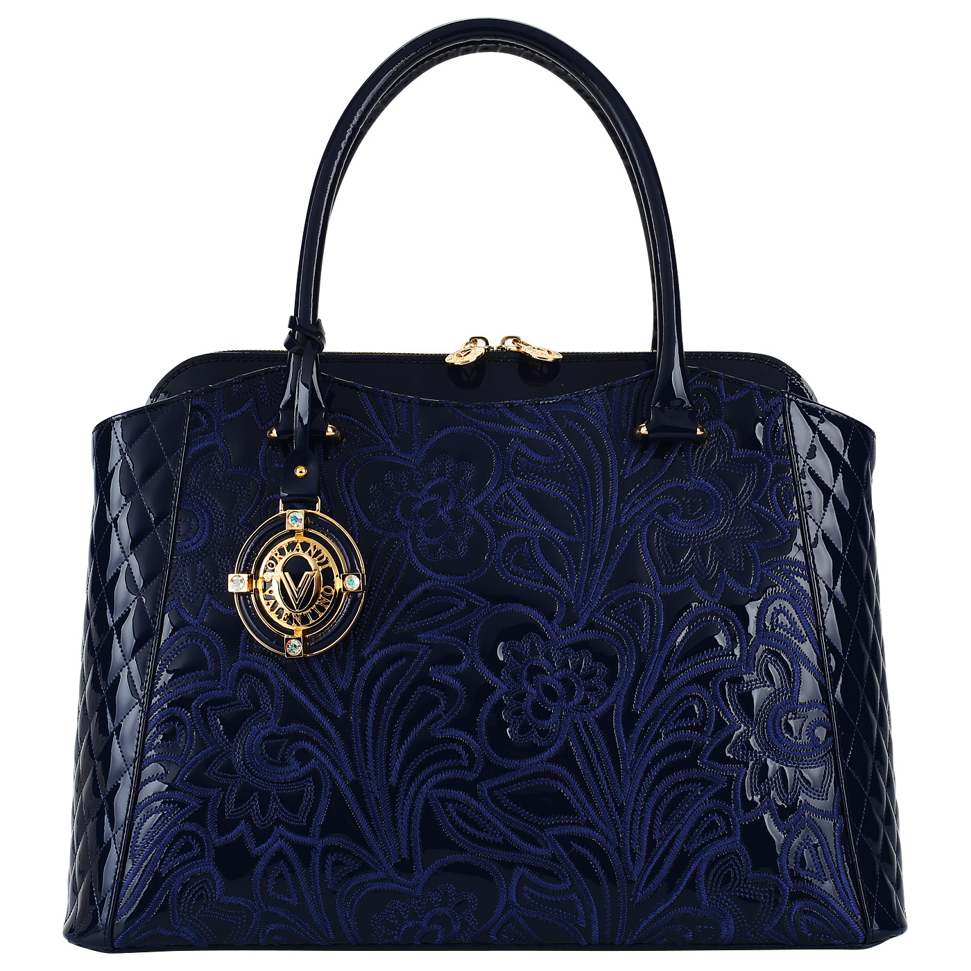Valentino Orlandi Синяя женская сумка из натуральной кожи