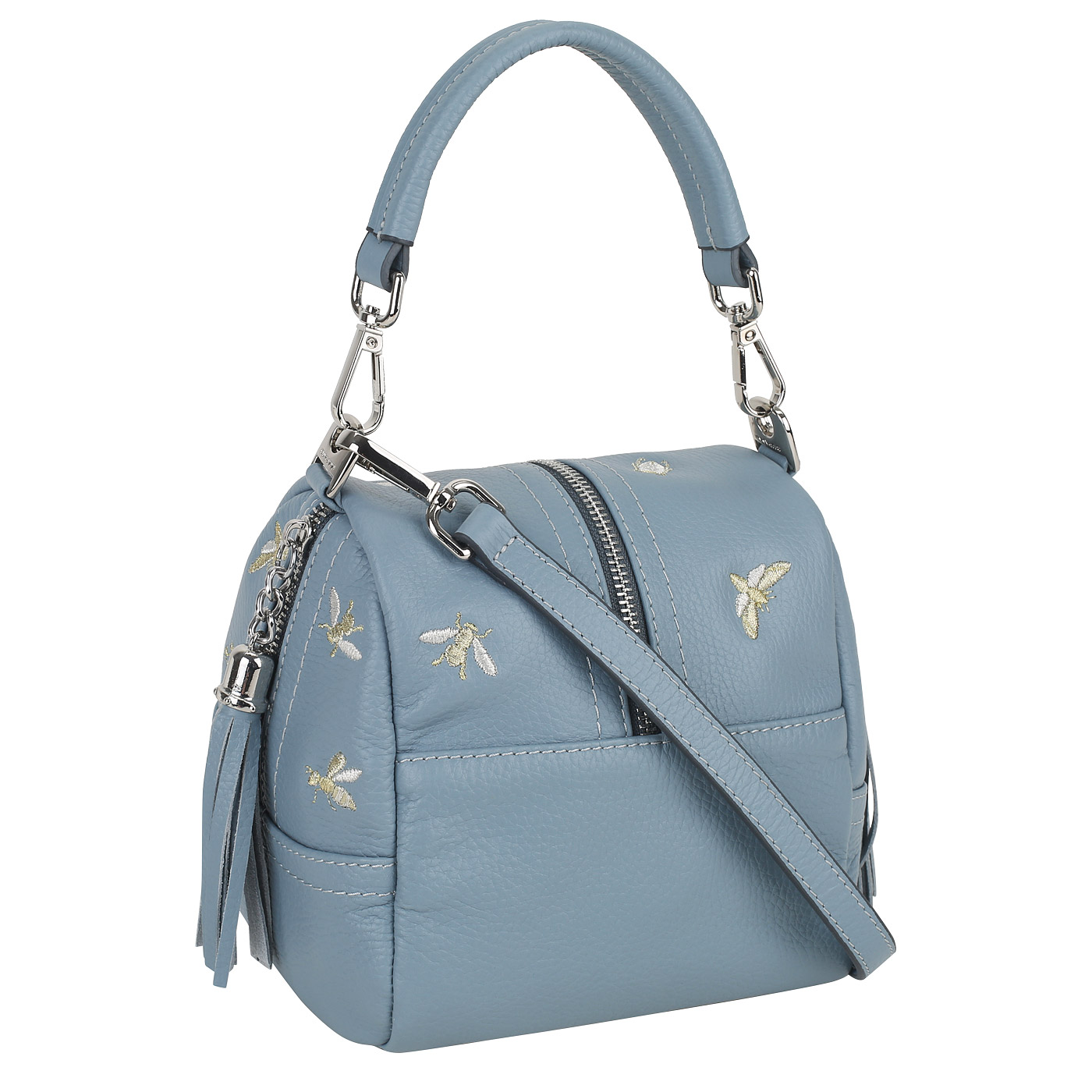 Кожаная сумка с вышивкой Curanni 