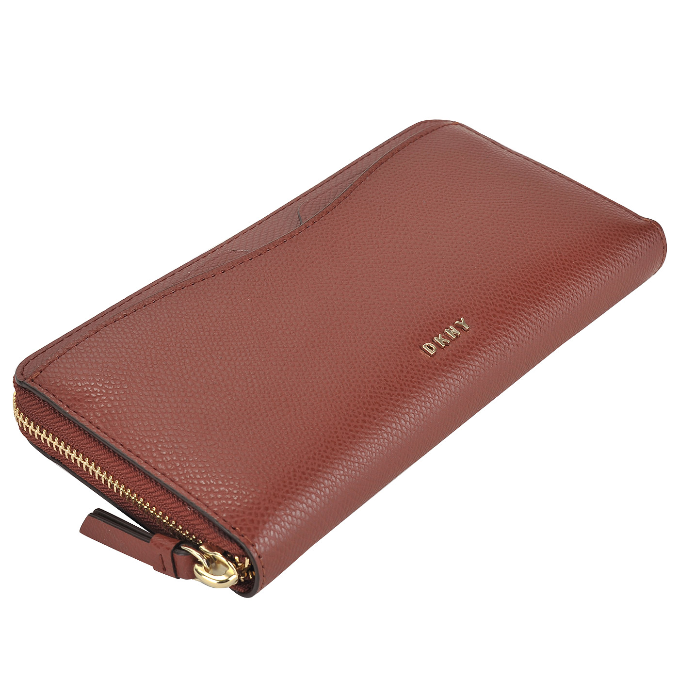 Женское портмоне из зернистой матовой кожи на молнии DKNY Cross Saffiano
