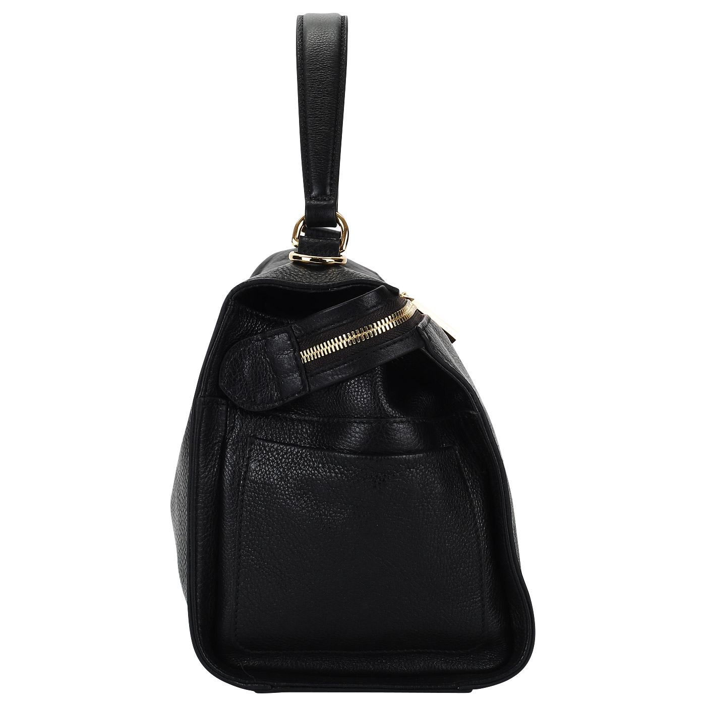 Черная женская кожаная сумка на молнии Coccinelle Atsuko