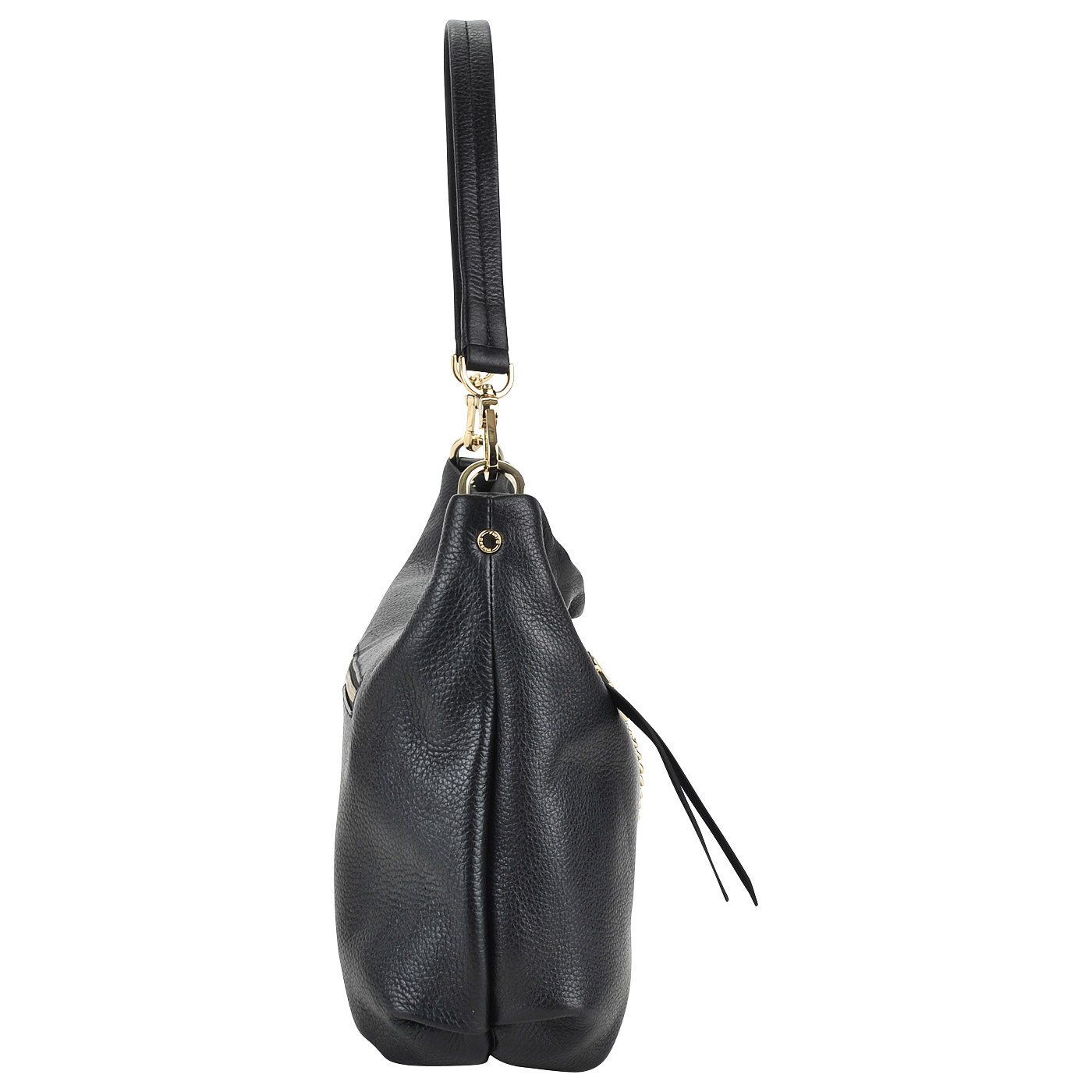 Вместительная черная сумка из натуральной кожи Fiato Dream 