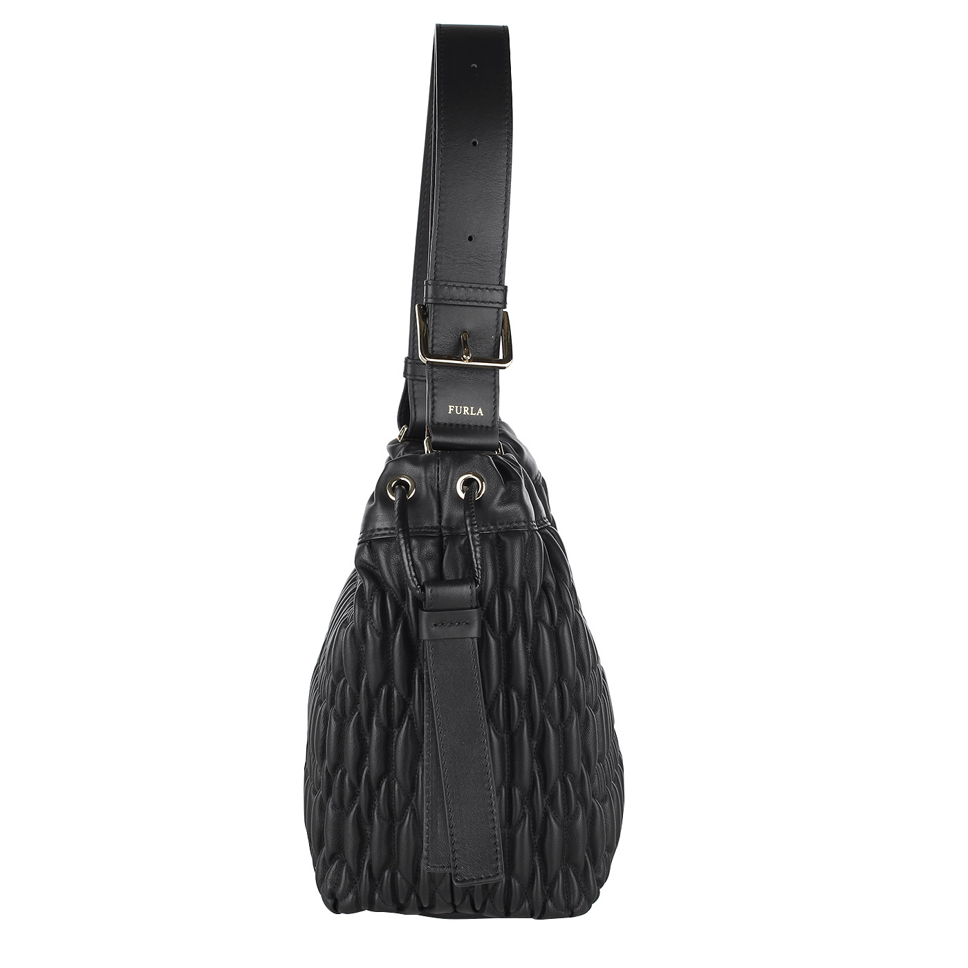 Вместительная стеганая сумка-торба из натуральной кожи Furla Caos