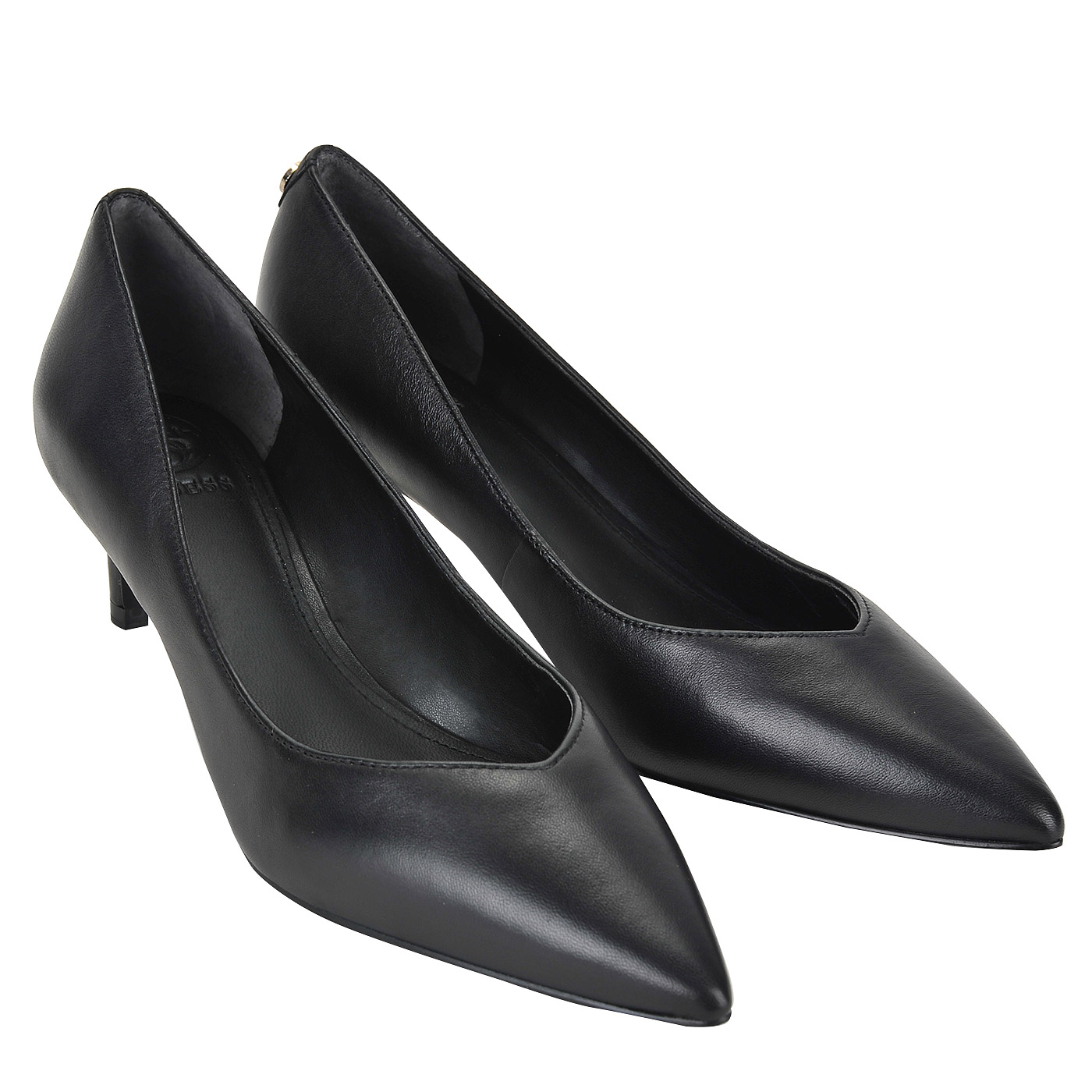 Кожаные туфли-лодочки на низком каблуке Guess Bobbi