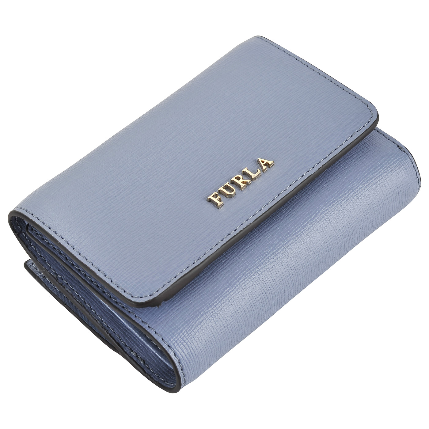 Серо-голубое портмоне из натуральной сафьяновой кожи Furla Babylon