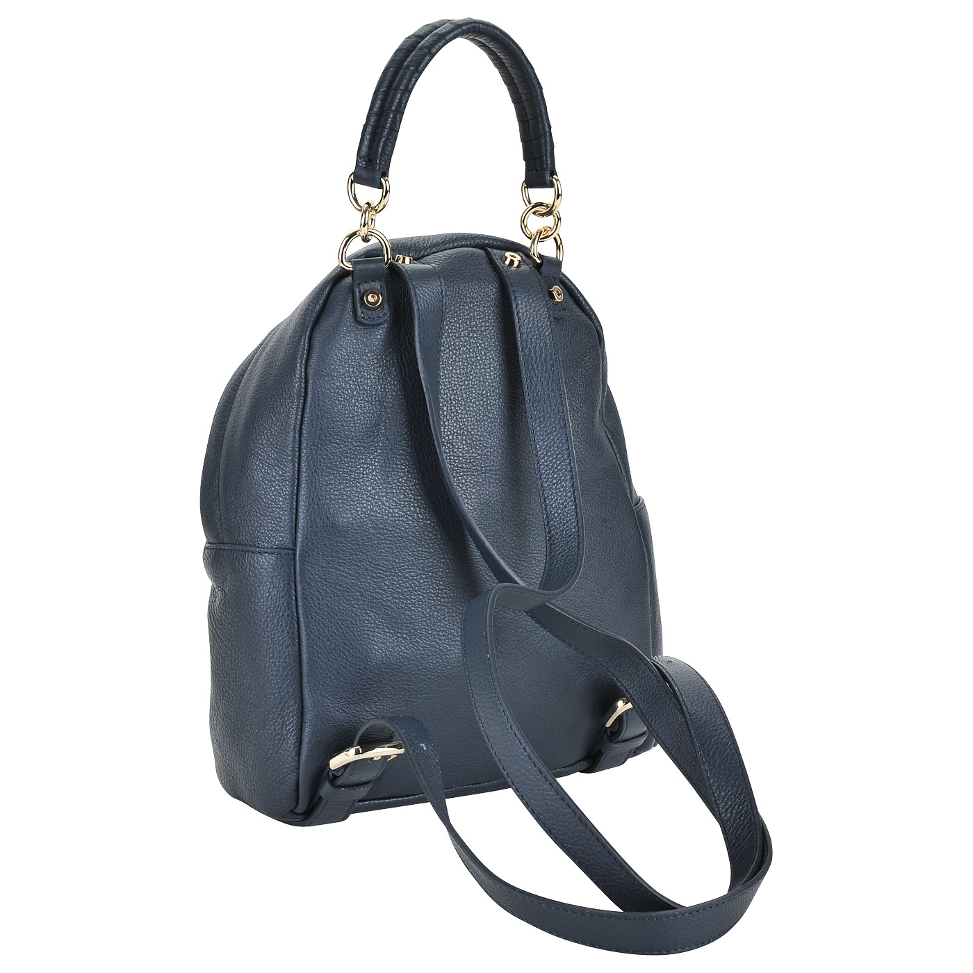 Синий рюкзак из натуральной кожи Coccinelle Leonie