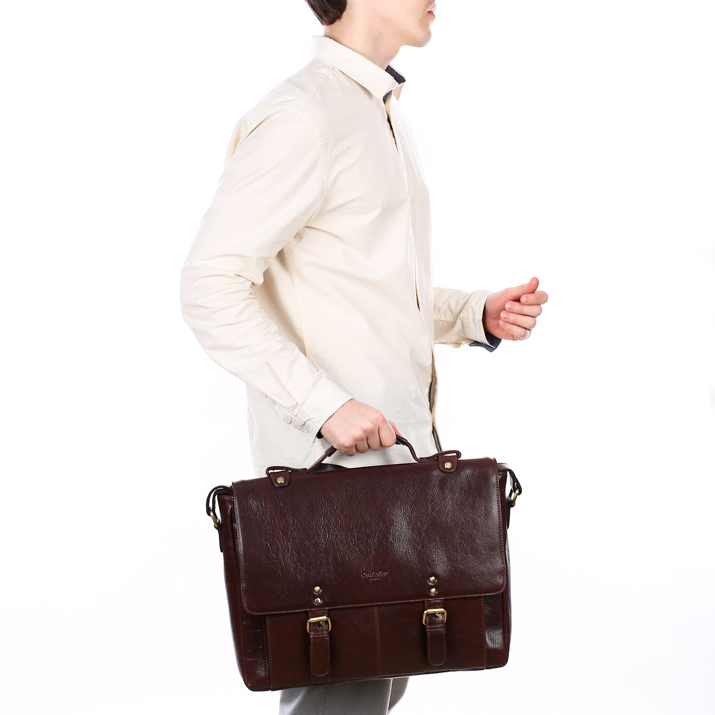 Портфель кожаный Dr. Koffer P402111-245-09 - 2000558393355 коричневый ...