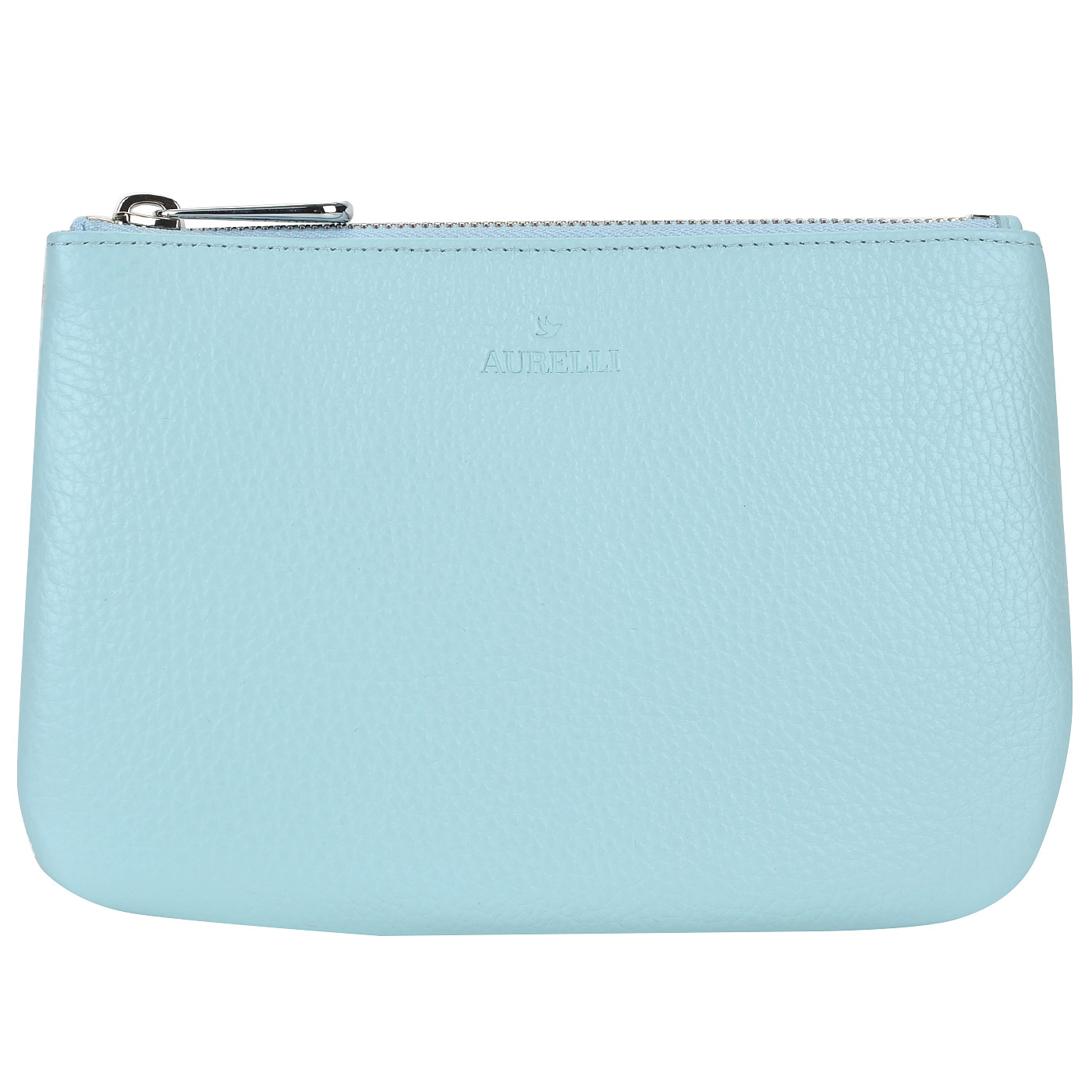 Aurelli Голубая женская кожаная косметичка