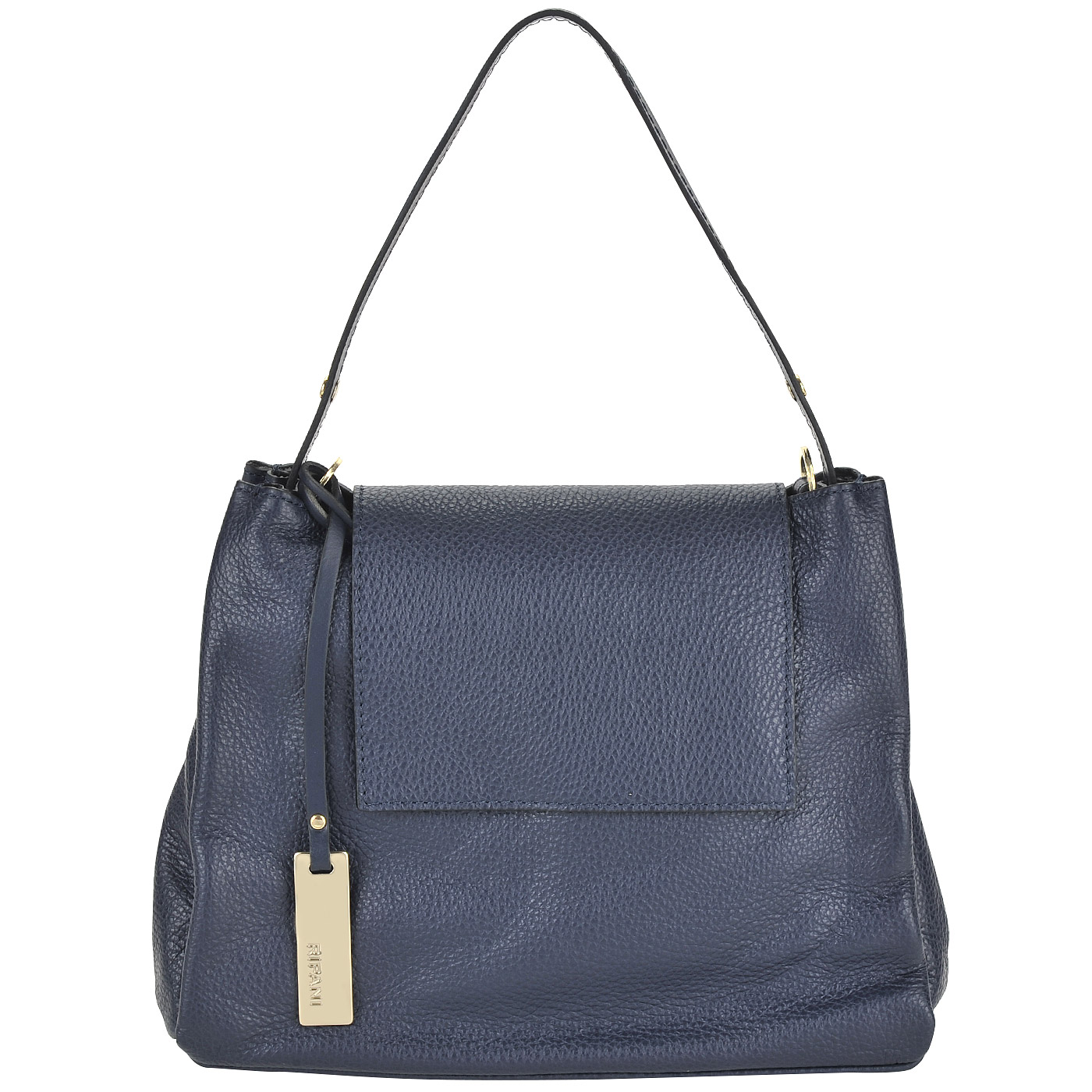 Ripani Женская сумка из синей зернистой кожи со съемным ремешком