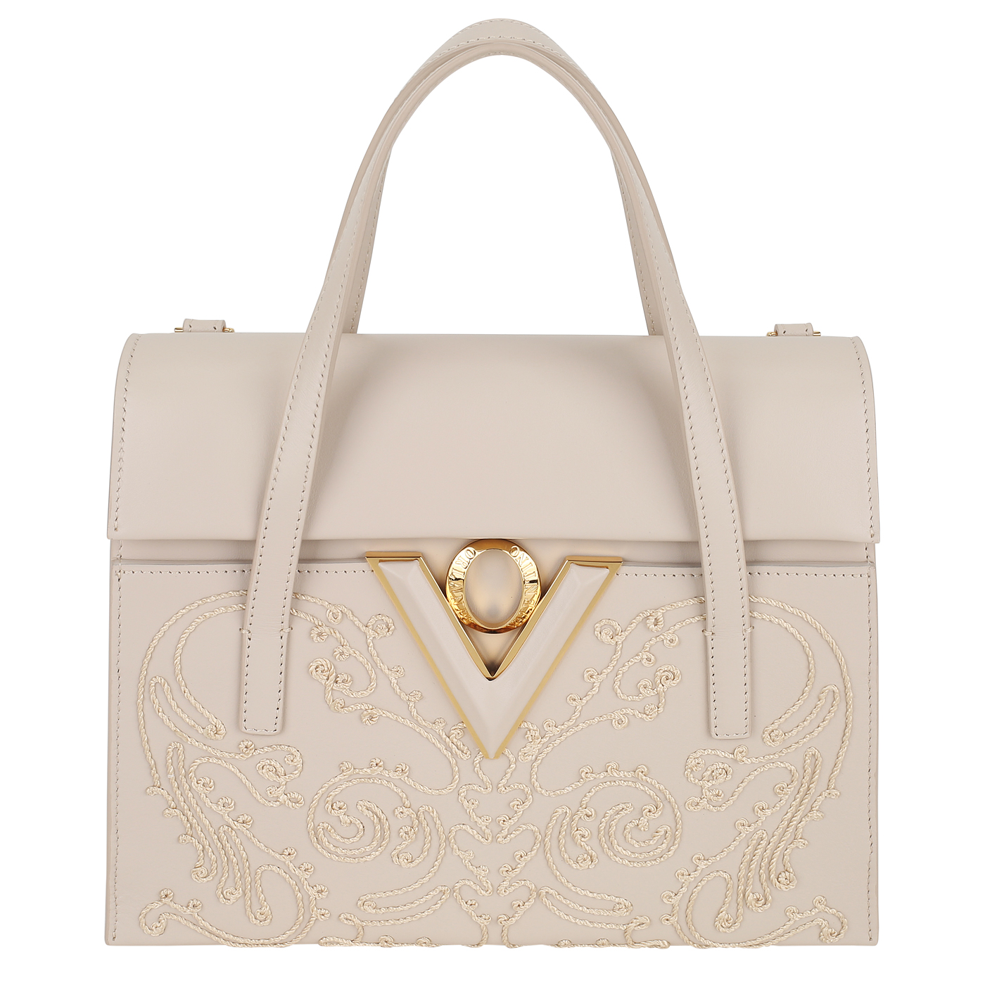 Valentino Orlandi Кожаная сумка с вышивкой