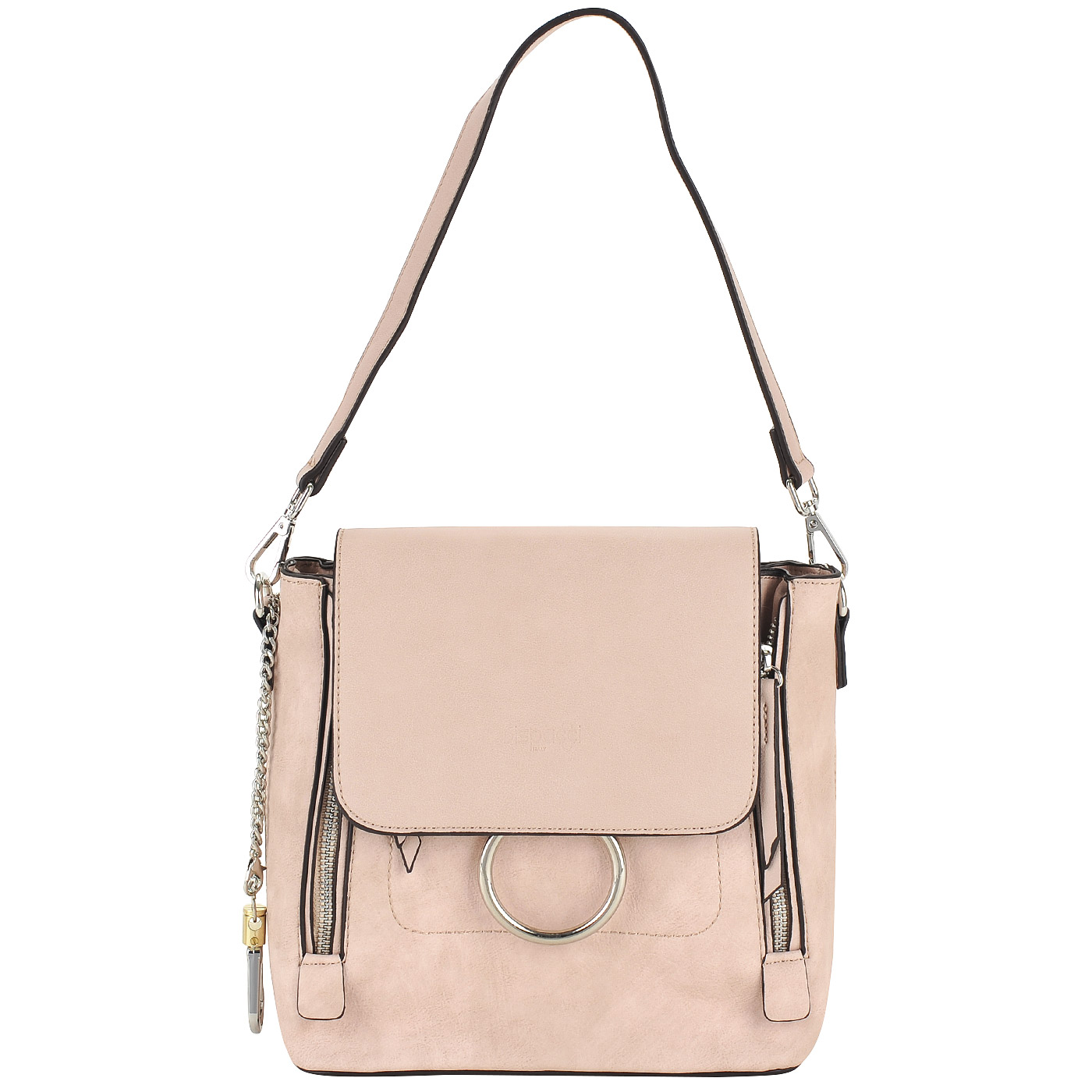 Dispacci Практичная женская сумка-рюкзак из экокожи розового цвета