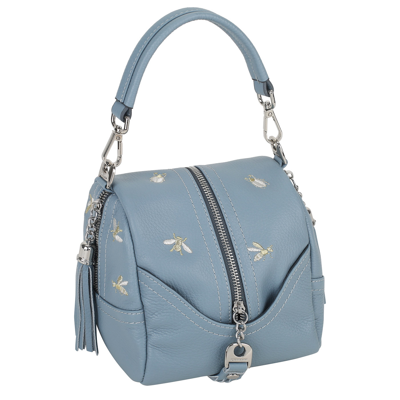 Кожаная сумка с вышивкой Curanni 