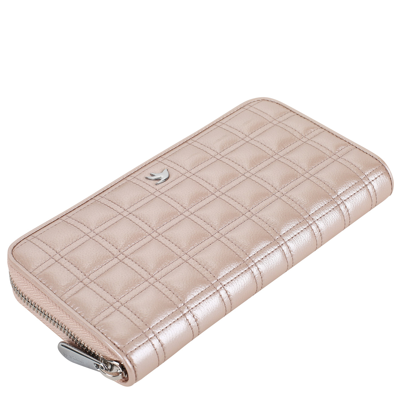 Стёганое кожаное портмоне Aurelli Icon shine