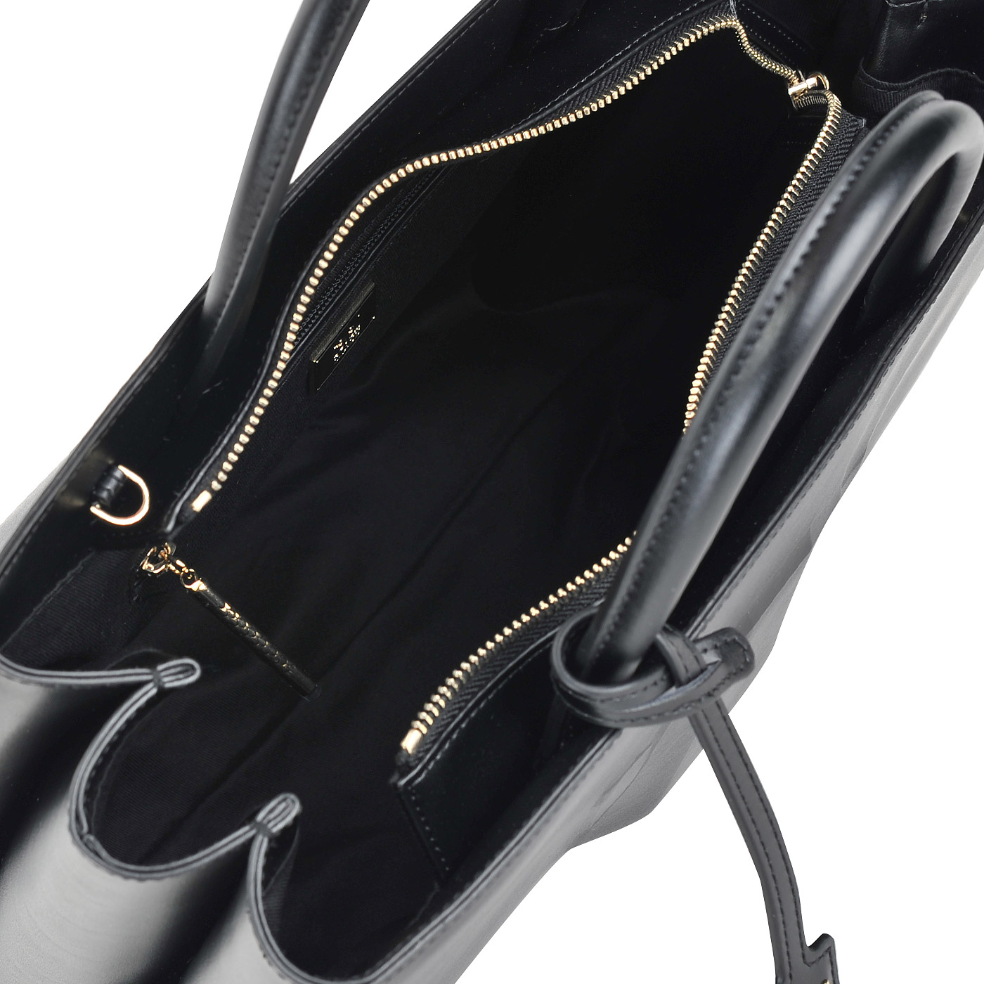 Вместительная черная сумка с короткими ручками Cavalli Class Panther 3D